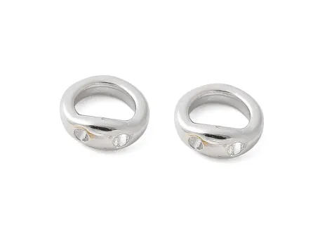 Zale sudate cu doua orificii pentru terninatie bijuterii 5x1mm argintiu inchis (1buc)