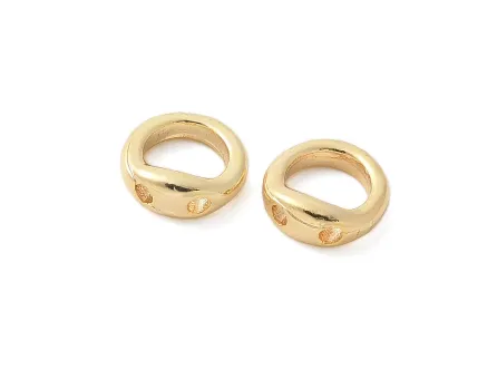 Zale sudate cu doua orificii pentru terninatie bijuterii 5x1mm auriu (1buc)