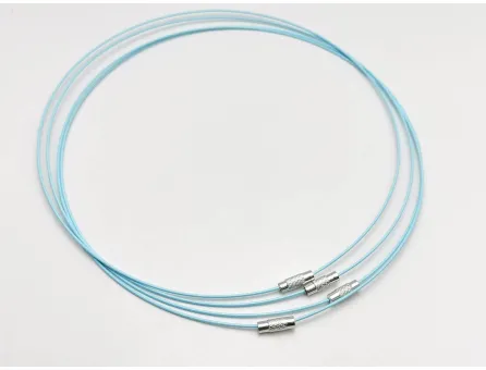 Baza colier cu inchizatoare grosime 1mm albastru deschis