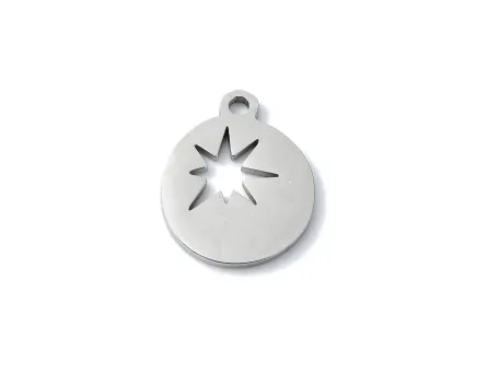 Charm otel inoxidabil stea 16x12mm
