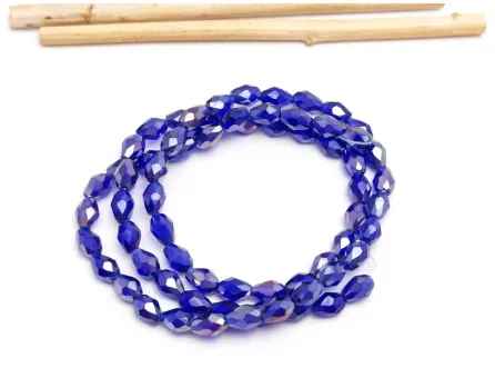 Margele cristal picatura 6x4mm blue AB (sirag)