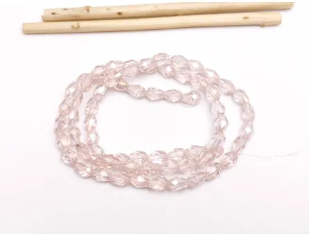 Margele cristal picatura 6x4mm roz AB (sirag)