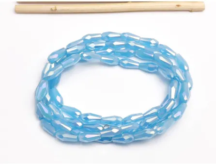 Margele cristal picatura 10x4mm sky blue opal AB (sirag)