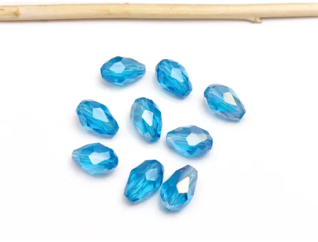 Cristal picatura 11x8mm turcoaz AB (1buc)