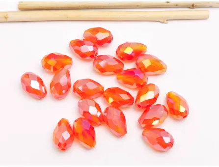 Cristal picatura 11x8mm portocaliu AB (1buc)