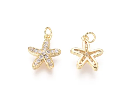 Charm cubic zirconia stea de mare 13x11mm (1buc)