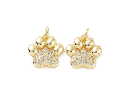 Charm cubic zirconia labuta 15x14mm auriu (1buc)