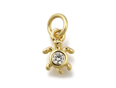 Charm cubic zirconia testoasa 9.5x6.5x2mm auriu (1buc)