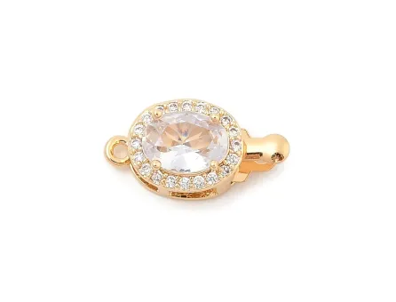 Inchizatoare cubic zirconia 18x9x7mm auriu (1buc)