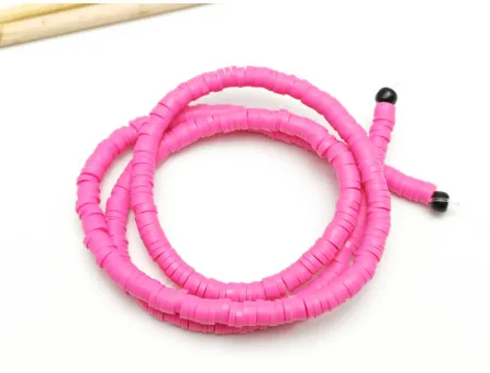 Sirag margele fimo rondele 4x1mm fucsia