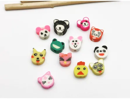 Margele fimo 9x10~13mm mix animale (10buc)