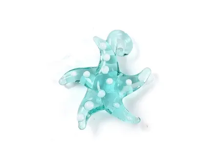 Pandantiv sticla stea de mare 34~32x30~33mm turcoaz