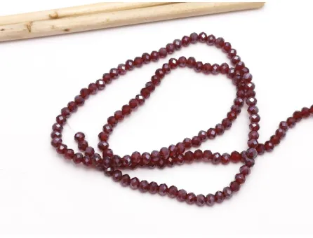 Margele cristal rondel 3x2mm burgundy lustered (sirag)