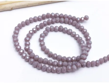 Margele cristal rondel fatetat 4x3mm mov lavanda opac lustered (sirag)