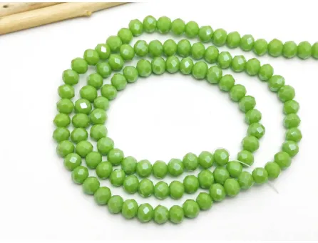 Margele cristal rondel fatetat 4x3mm olive opac luster (sirag)