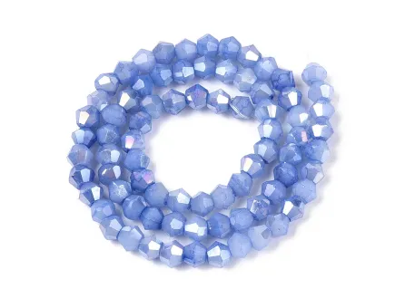 Margele cristal biconic electroplacat 4mm albastru sapphire lustered (sirag)
