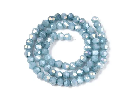 Margele cristal biconic si rondel electroplacat 4mm marin lustered (sirag)