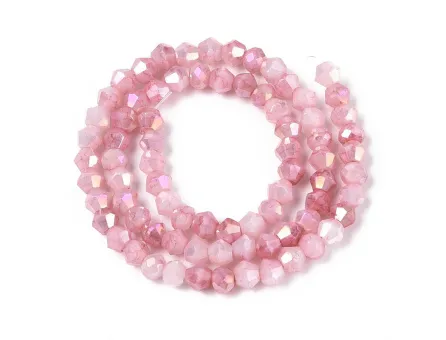 Margele cristal biconic electroplacat 4mm roz punch lustered (sirag)