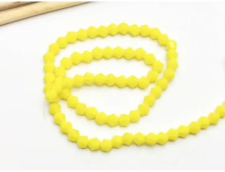 Margele cristal biconic 4mm galben opac (sirag)