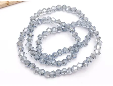 Margele cristal biconic electroplacat 4mm gri albastrui (sirag)