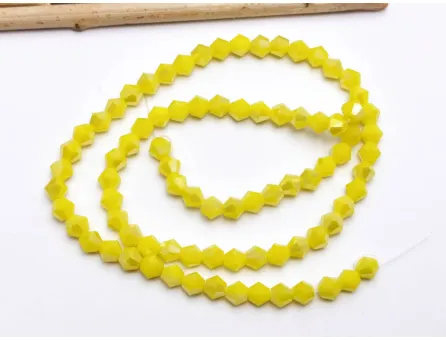 Margele cristal biconic 4mm galben opac AB (sirag)