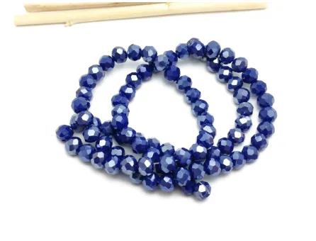 Margele cristal rondel fatetat 6x4mm blue opac lustered (sirag)