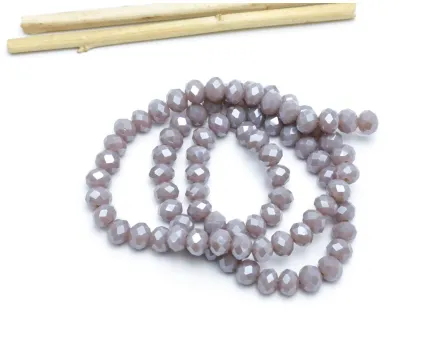Margele cristal rondel fatetat 6x4mm mov lavanda opac lustered (sirag)
