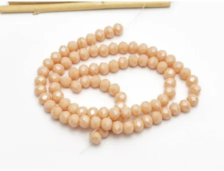 Margele cristal rondel fatetat 6x4mm roz somon opac lustered (sirag)