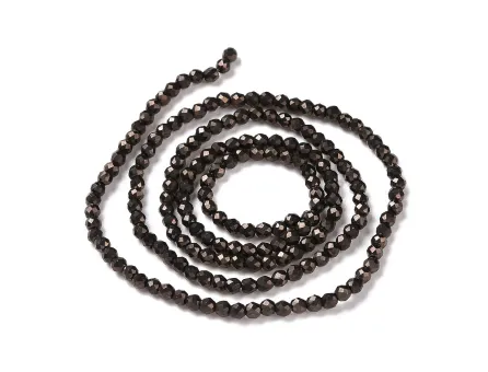 Margele cristal rotund fatetat electroplacat 2mm maro metalic (sirag)