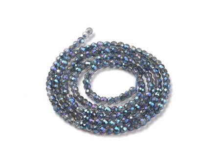 Margele cristal rotund fatetat electroplacat 2mm blue marin (sirag)