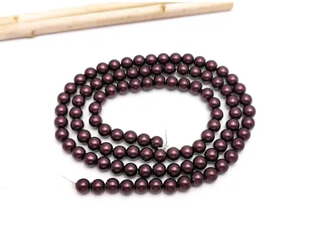 Perle de sticla calitate a 4mm burgundy (sirag)