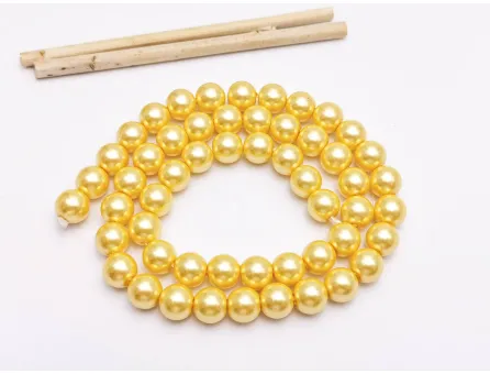 Perle de sticla calitate a 8mm auriu (sirag)