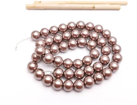 Perle de sticla calitate a 8mm bronz deschis (sirag)