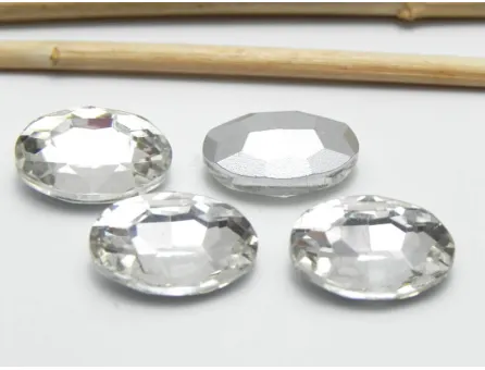 Cabochon din sticla oval 14x10mm crystal (1buc)