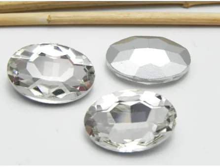 Cabochon din sticla oval 18x13mm crystal (1buc)