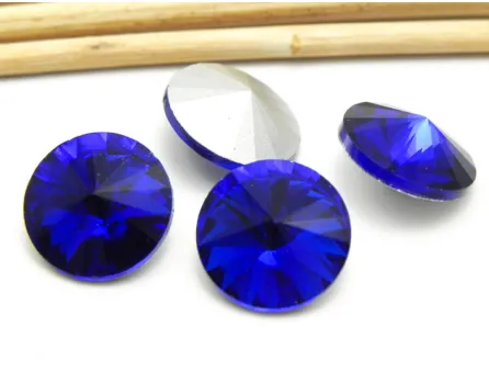 Cabochon din sticla cobalt 12mm (1buc)
