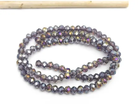 Margele cristal rondel fatetat 4x3mm indigo AB (sirag)