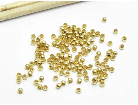 Margele otel inoxidabil 2.5x1.5mm placat cu aur 18K (1buc)