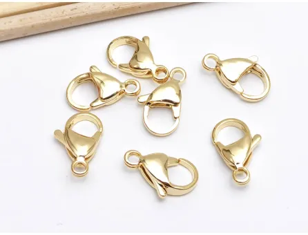 Inchizatoare carabina otel inoxidabil placat cu aur 24K - 15x9mm