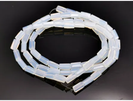 Margele cristal cuboid fatetat 6x3mm opal (sirag)