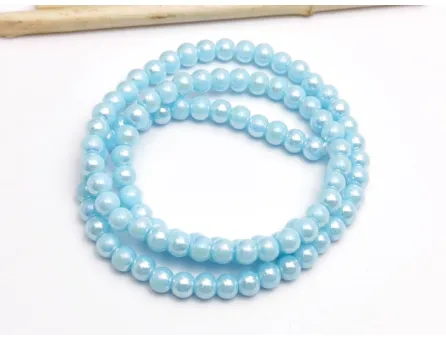Margele sticla 4mm sky blue perlat (sirag)