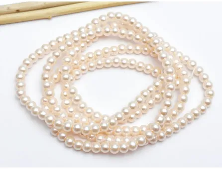 Sirag perle de sticla 4mm roz pudra