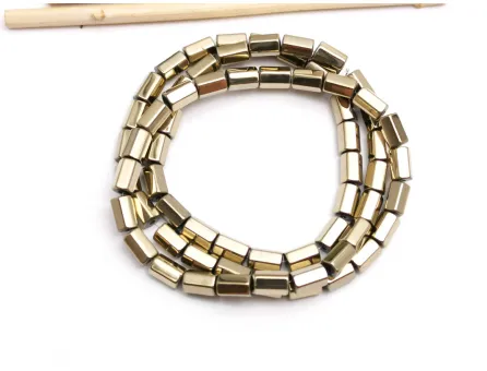 Sirag hematit tub fatetat 6x4mm auriu patinat