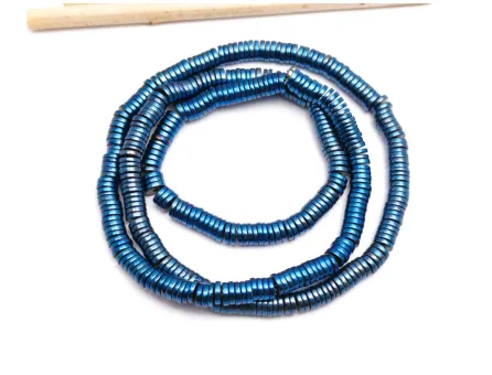 Sirag hematit rondele 4x1mm albastru
