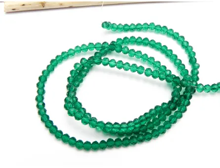 Margele cristal rondel 2.5x2mm smarald (sirag)