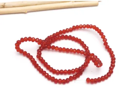 Margele cristal rondel 3x2mm rosu inchis (sirag)