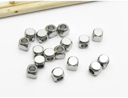 Margele otel inoxidabil cub rotunjit 3x3mm (1buc)