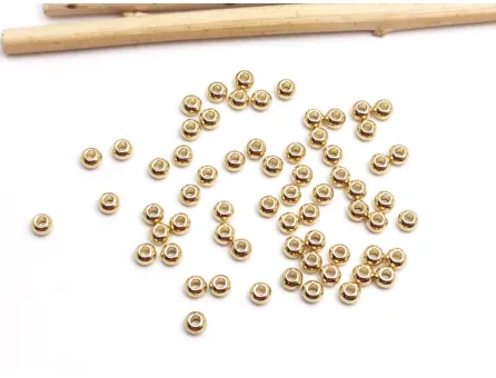 Margele otel inoxidabil 2.8x1.8mm placat cu aur 18K (1buc)