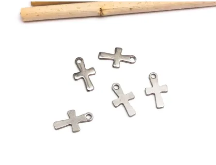 Charm otel inoxidabil cruce 12x7x1mm