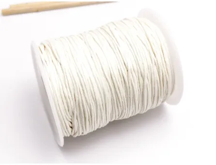 Rola ata bumbac cerata grosime 1mm alb (80m)